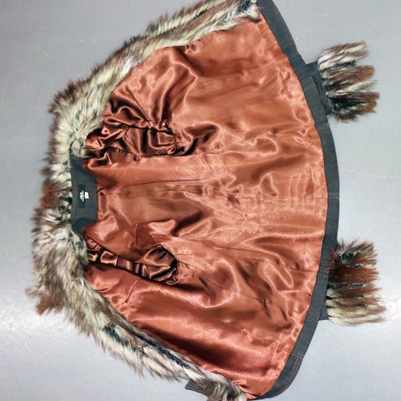 Y2K Jex Collection Denim Jacket Faux Fur Trim M-L - Picture 8 of 9